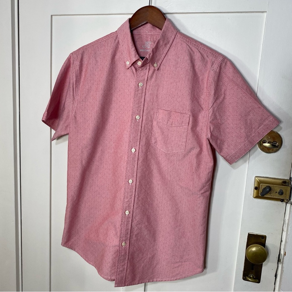 Jackthreads Classic Summer Red Casual Button Down Short Sleeve Shirt M